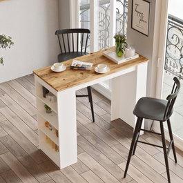 Hanah Home Mesa de Bar St1-Aw Pino Atlántico y Blanco